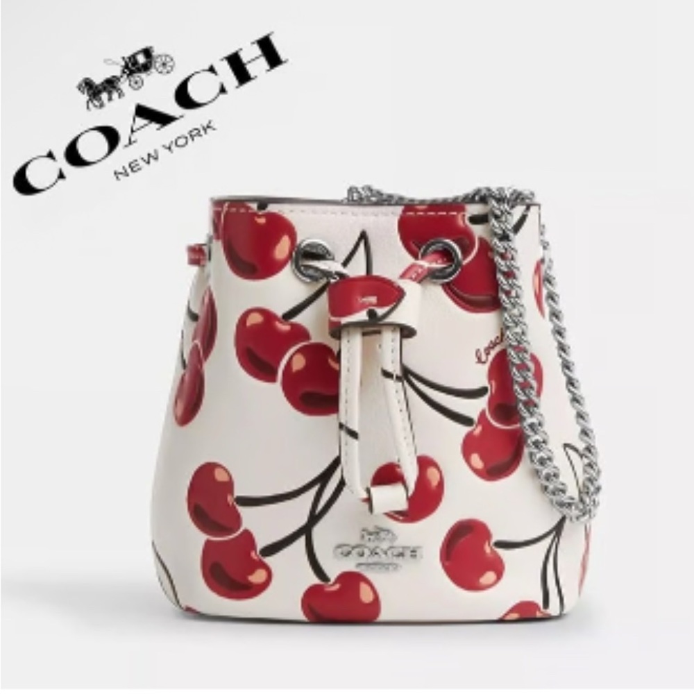 Coach Mini Bag White and Red Cherry Delight